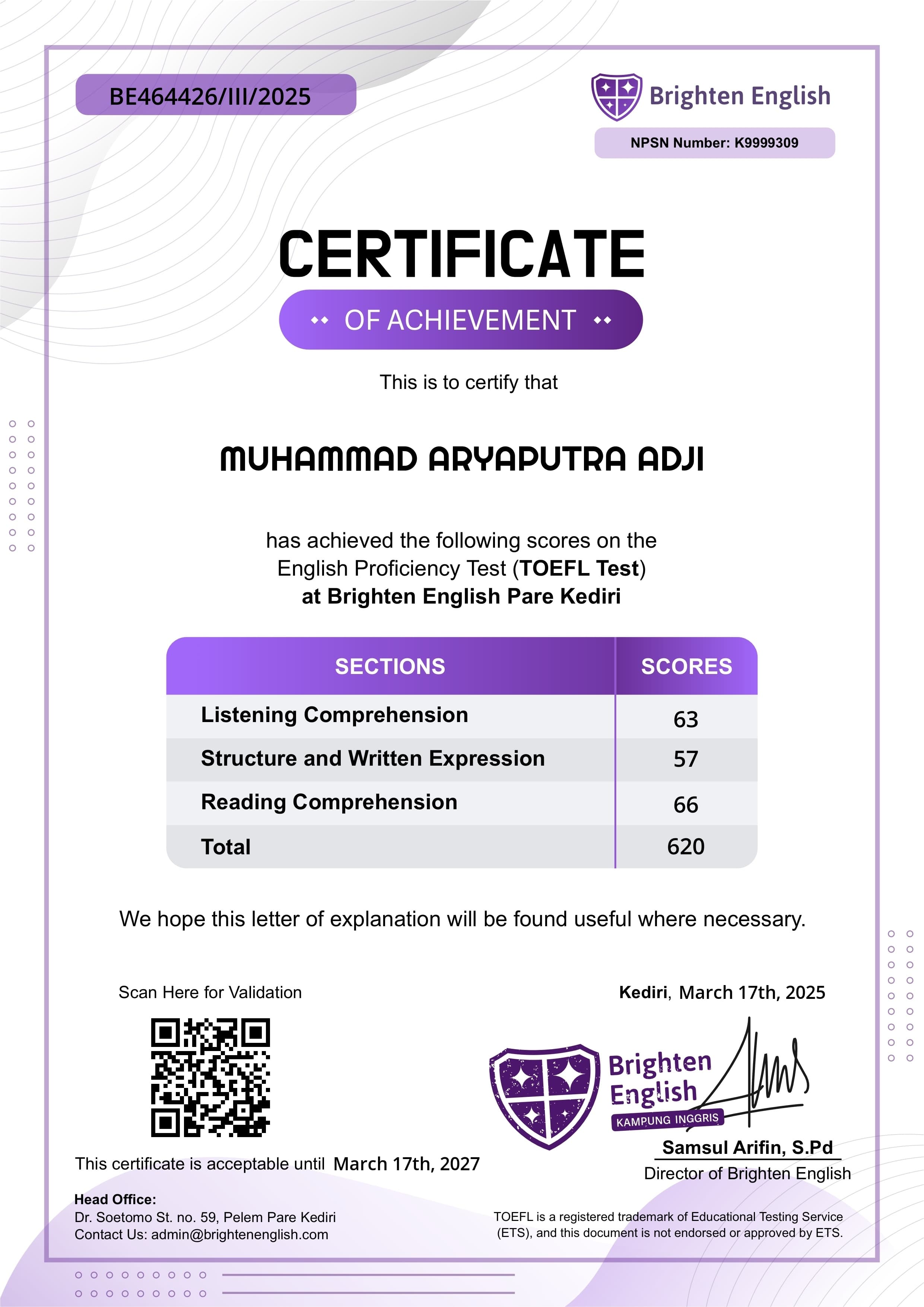TOEFL Predictive